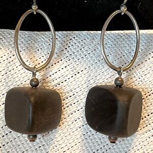 Silpada ebony wood sterling retired earrings W1364